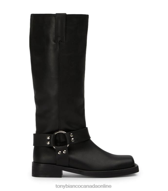 Combat Boots| Tony Bianco Women Biker Calf Boots H0FJ561 Black Wax