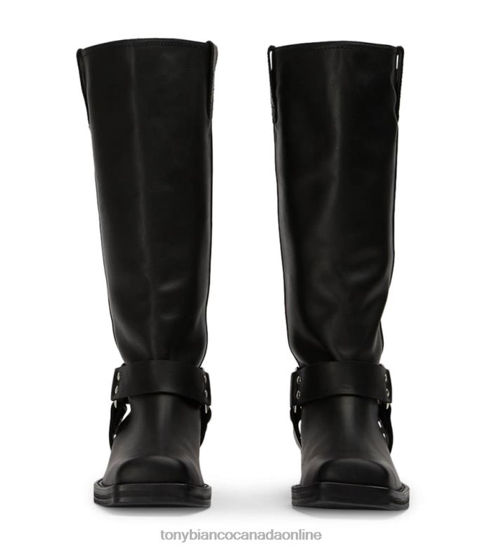 Combat Boots| Tony Bianco Women Biker Calf Boots H0FJ561 Black Wax