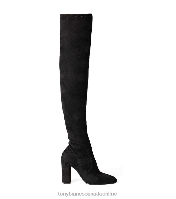 Heeled Boots| Tony Bianco Women Bloom Long Boots H0FJ573 Black Stretch Suede