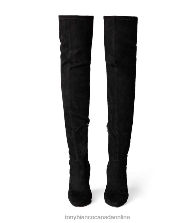 Heeled Boots| Tony Bianco Women Bloom Long Boots H0FJ573 Black Stretch Suede