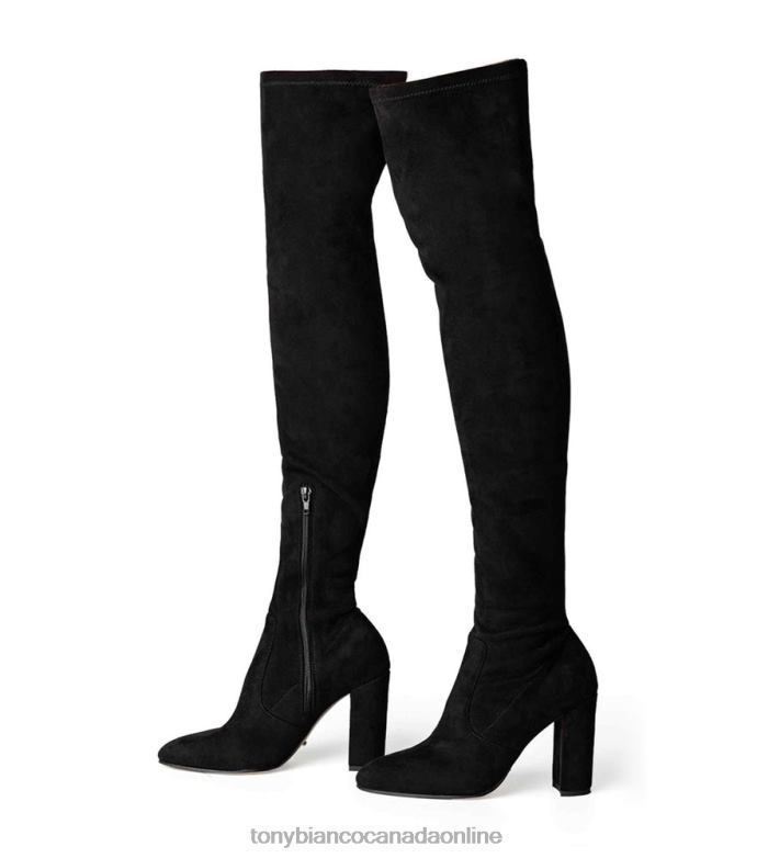 Heeled Boots| Tony Bianco Women Bloom Long Boots H0FJ573 Black Stretch Suede