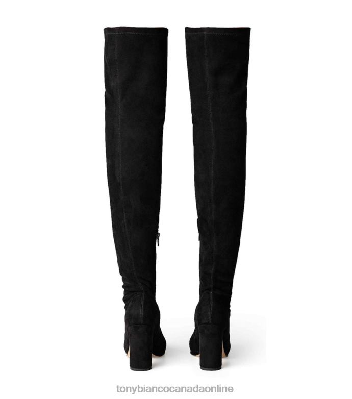 Heeled Boots| Tony Bianco Women Bloom Long Boots H0FJ573 Black Stretch Suede