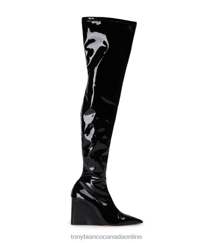 Heeled Boots| Tony Bianco Women Doja Long Boots H0FJ571 Black Stretch Patent
