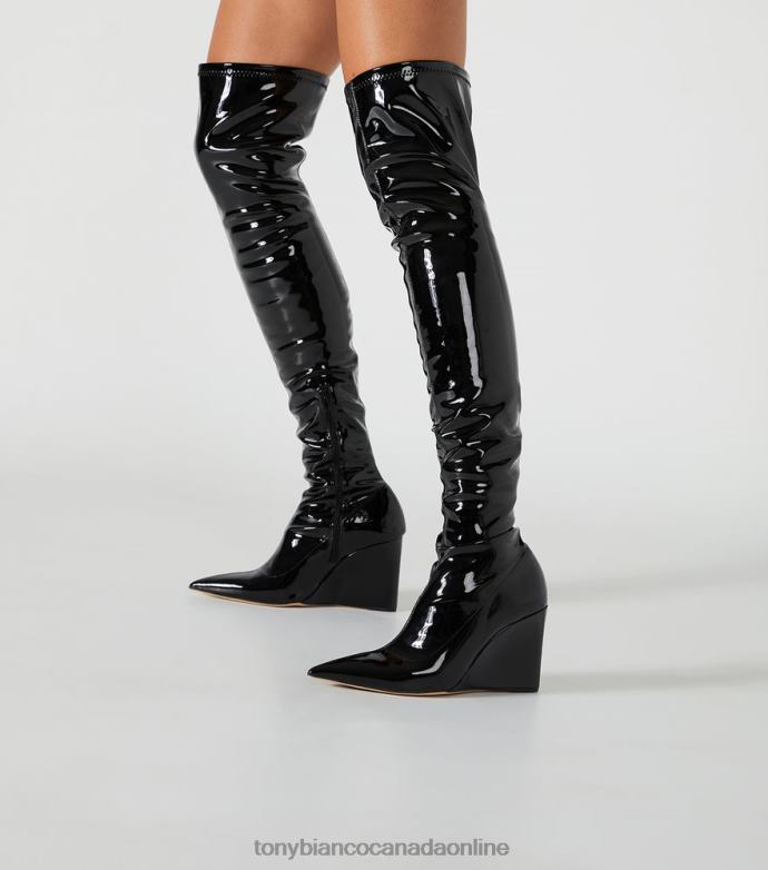 Heeled Boots| Tony Bianco Women Doja Long Boots H0FJ571 Black Stretch Patent