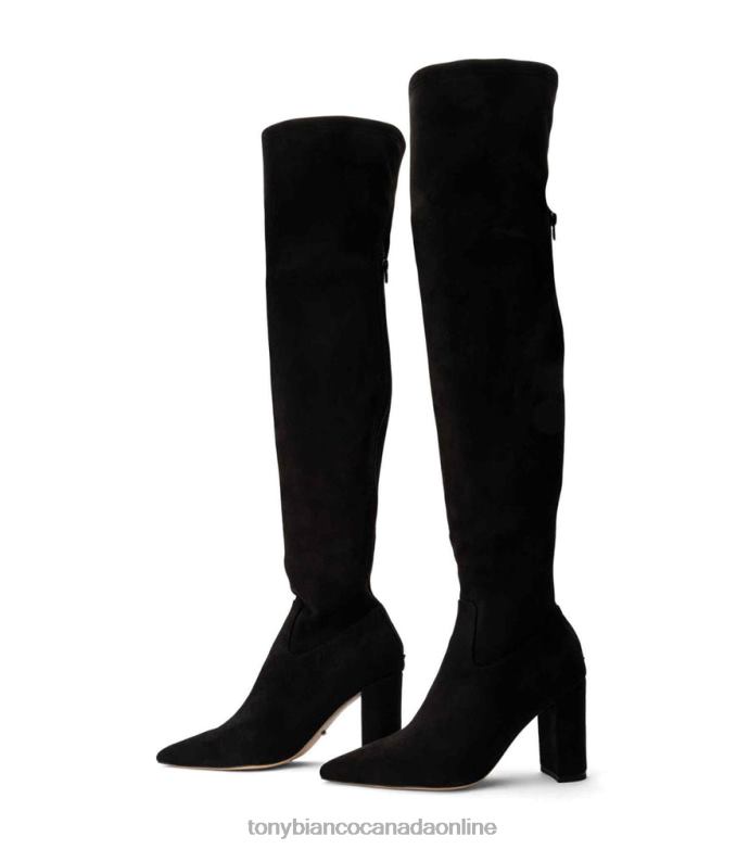 Heeled Boots| Tony Bianco Women Estella Long Boots H0FJ575 Black Stretch Suede