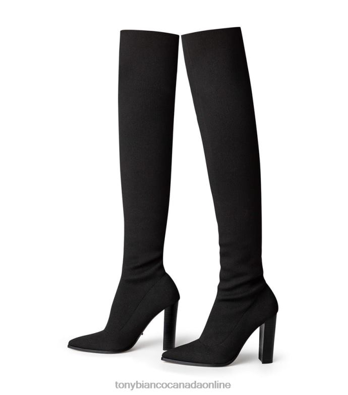 Heeled Boots| Tony Bianco Women Lucca Long Boots H0FJ574 Black Sock Knit