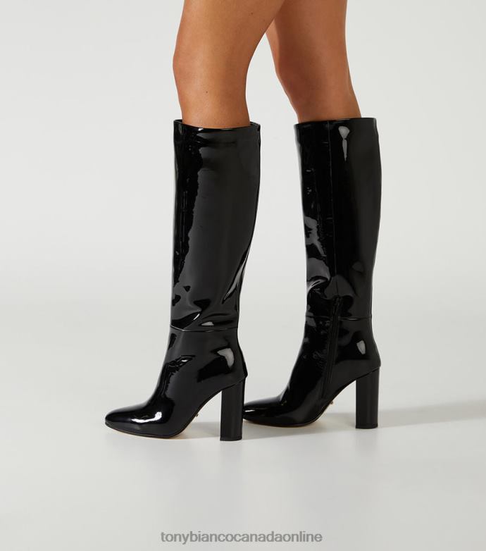 Knee High Boots| Tony Bianco Women Boss Calf Boots H0FJ435 Black Patent
