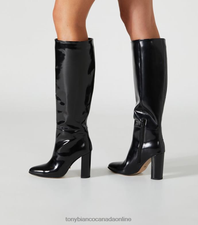 Knee High Boots| Tony Bianco Women Boss Calf Boots H0FJ437 Black Hi Shine