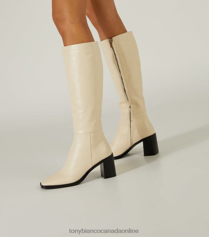 Knee High Boots| Tony Bianco Women Darby Calf Boots H0FJ463 Ecru Venice