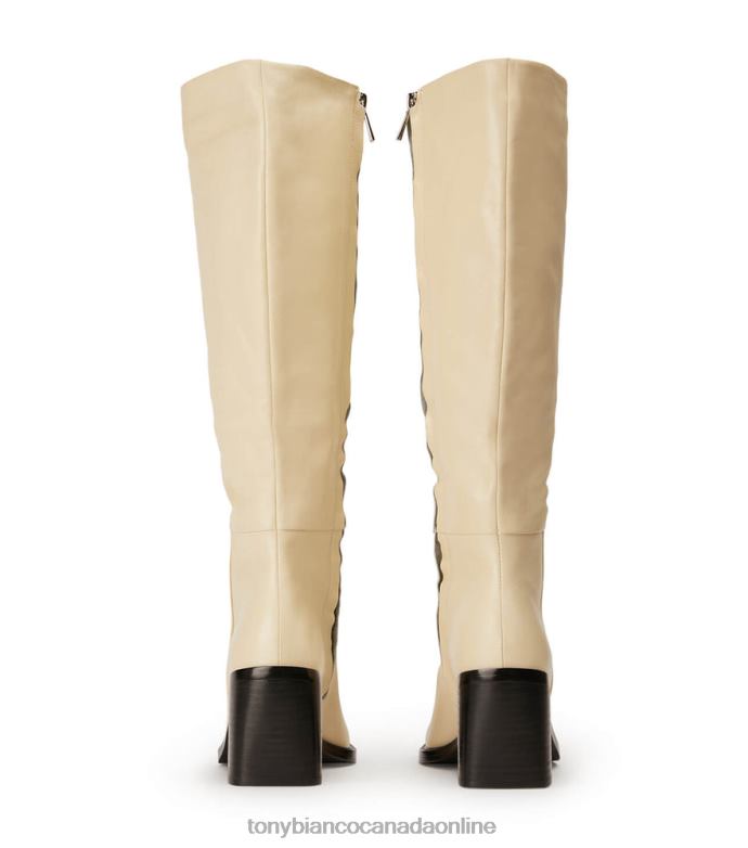 Knee High Boots| Tony Bianco Women Darby Calf Boots H0FJ463 Ecru Venice
