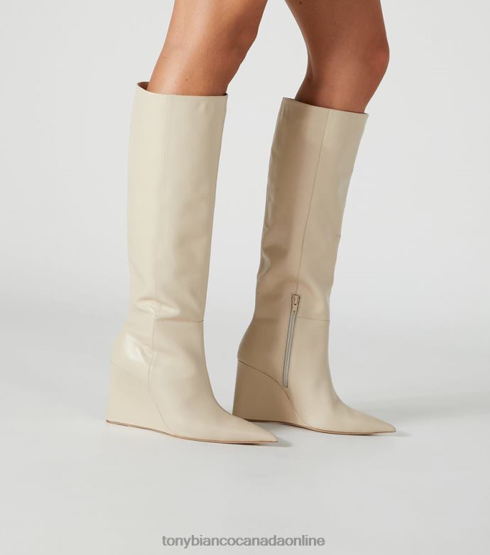 Knee High Boots| Tony Bianco Women Drake Calf Boots H0FJ392 Vanilla Capretto