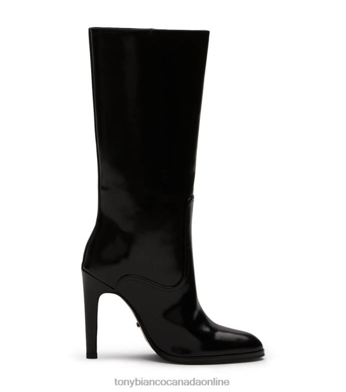 Knee High Boots| Tony Bianco Women Hadley Calf Boots H0FJ394 Black Hi Shine