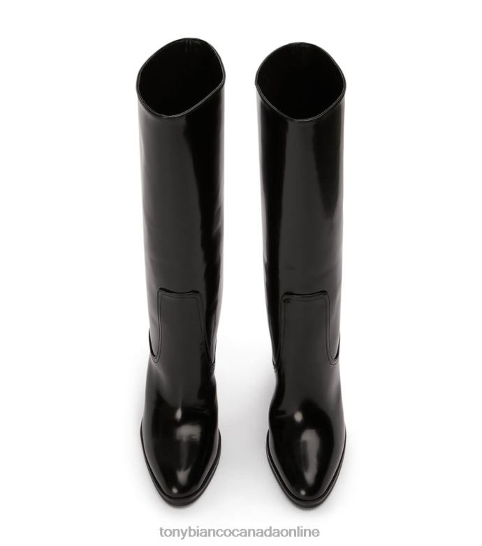 Knee High Boots| Tony Bianco Women Hadley Calf Boots H0FJ394 Black Hi Shine