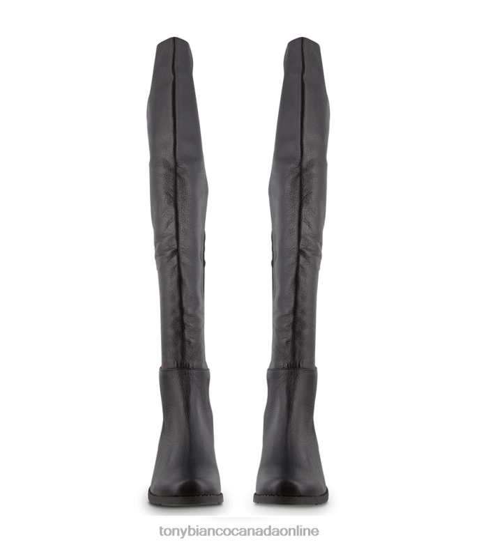Knee High Boots| Tony Bianco Women Panache Long Boots H0FJ458 Black Luxe/Black Micro Stretch