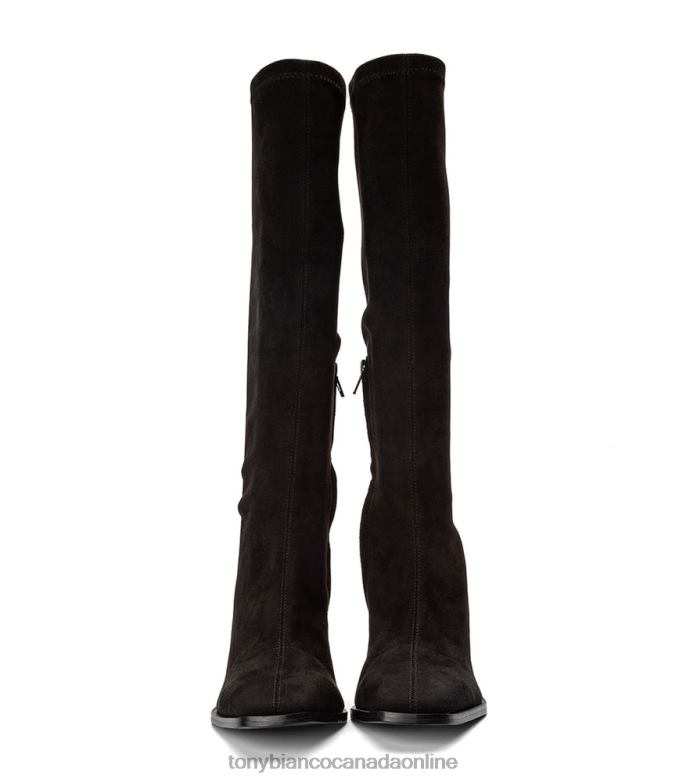 Knee High Boots| Tony Bianco Women Renae Calf Boots H0FJ452 Black Stretch Suede
