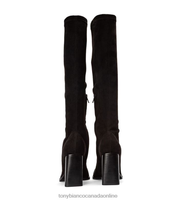 Knee High Boots| Tony Bianco Women Renae Calf Boots H0FJ452 Black Stretch Suede