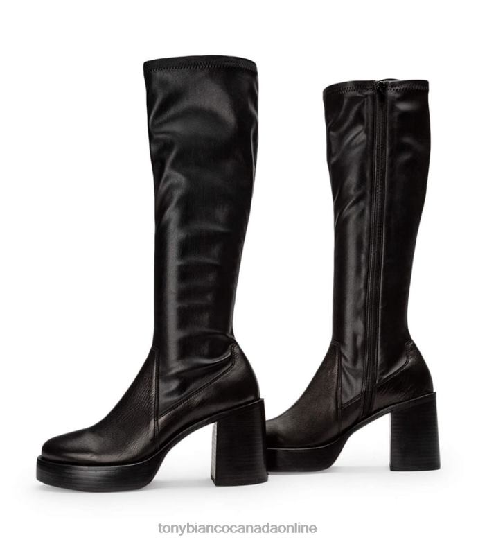 Knee High Boots| Tony Bianco Women Tibby Calf Boots H0FJ448 Black Venice/Black Venezia