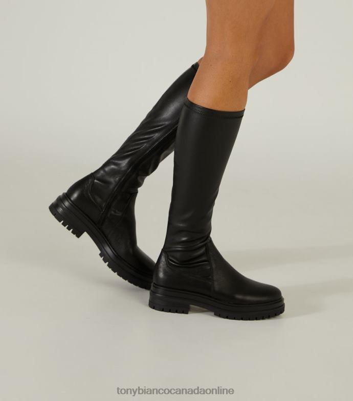Knee High Boots| Tony Bianco Women Waze Calf Boots H0FJ429 Black Venice/Black Venezia