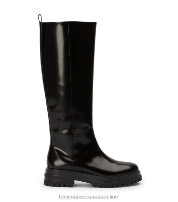 Knee High Boots| Tony Bianco Women Welly Calf Boots H0FJ400 Black Hi Shine
