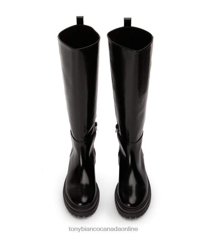 Knee High Boots| Tony Bianco Women Welly Calf Boots H0FJ400 Black Hi Shine