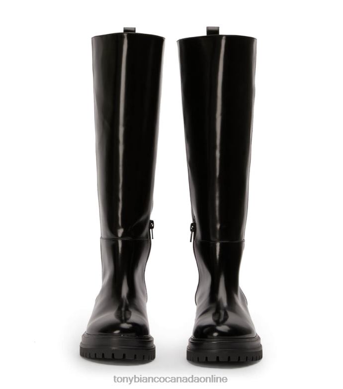 Knee High Boots| Tony Bianco Women Welly Calf Boots H0FJ400 Black Hi Shine