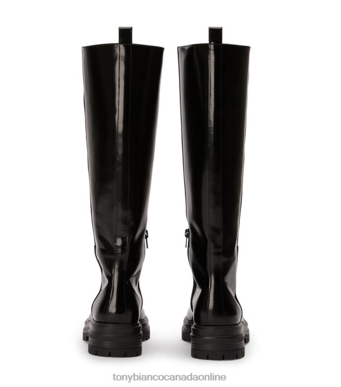 Knee High Boots| Tony Bianco Women Welly Calf Boots H0FJ400 Black Hi Shine