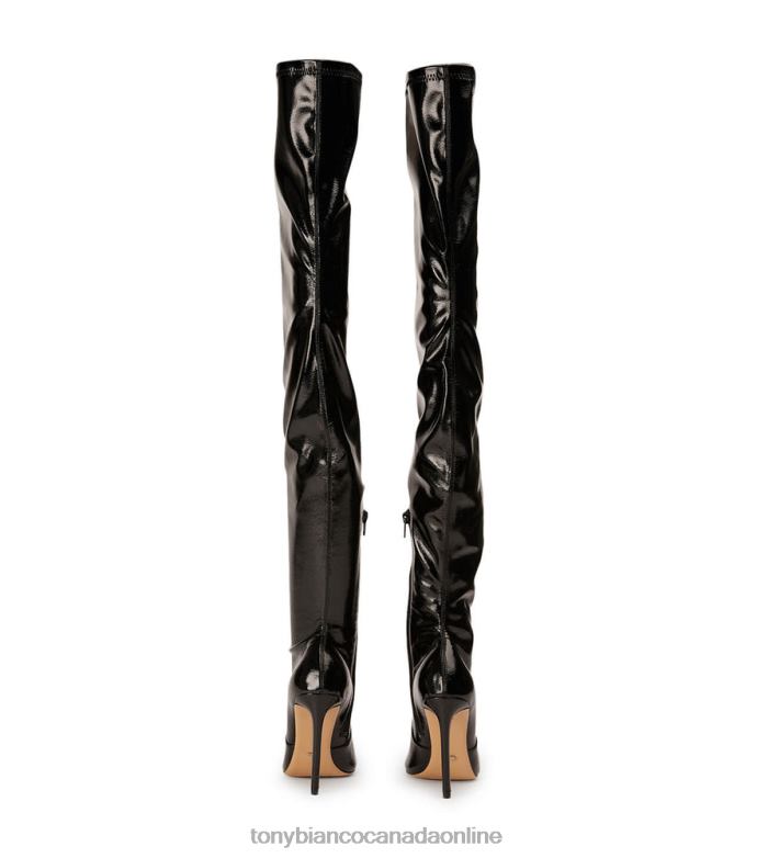 Stiletto Boots| Tony Bianco Women Avah Long Boots H0FJ563 Black Crinkle Patent