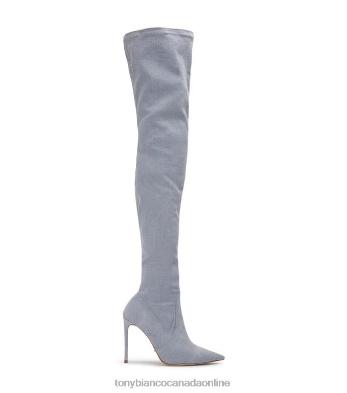 Stiletto Boots| Tony Bianco Women Avah Long Boots H0FJ564 Denim Stretch