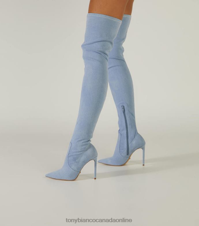 Stiletto Boots| Tony Bianco Women Avah Long Boots H0FJ564 Denim Stretch