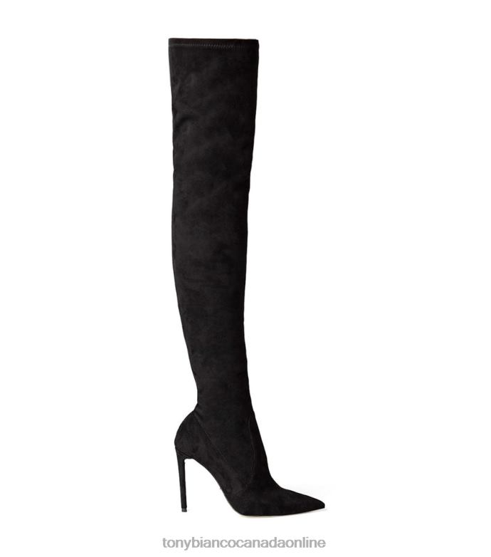 Stiletto Boots| Tony Bianco Women Avah Long Boots H0FJ566 Black Stretch Suede