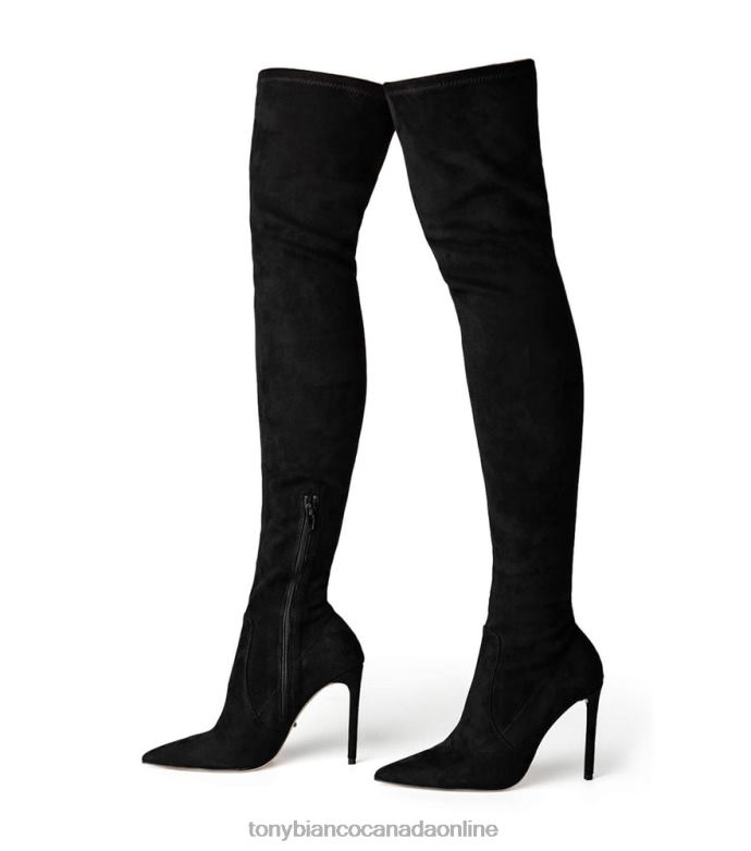 Stiletto Boots| Tony Bianco Women Avah Long Boots H0FJ566 Black Stretch Suede