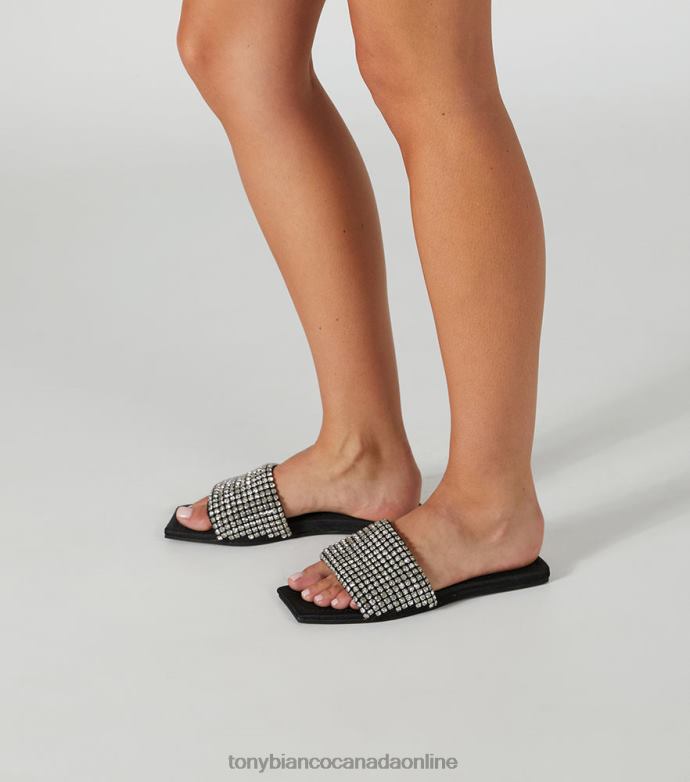 Sandals| Tony Bianco Women Ellery Flats H0FJ659 Crystal/Black