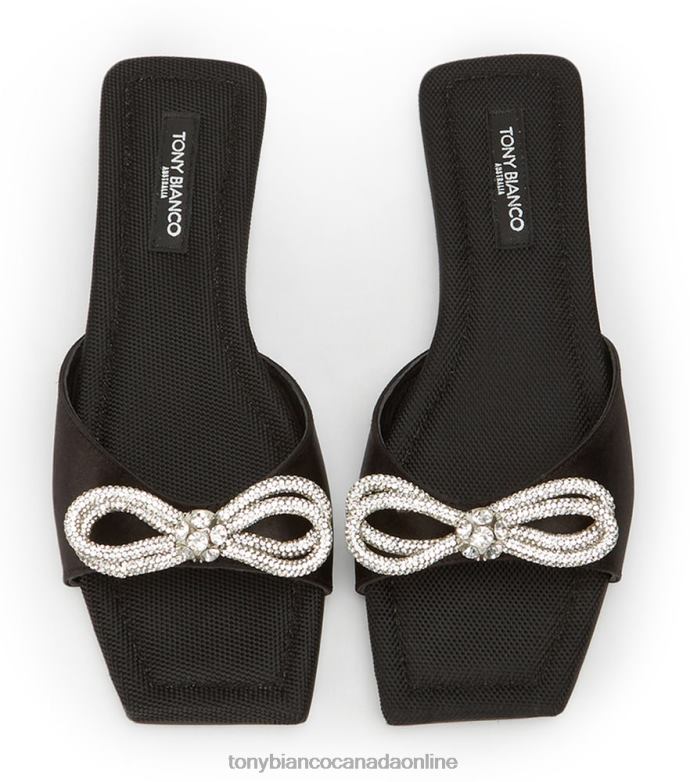 Sandals| Tony Bianco Women Esta Flats H0FJ669 Black Satin