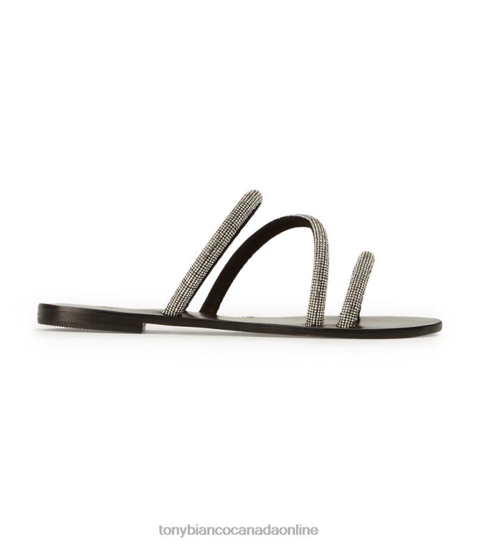 Sandals| Tony Bianco Women Fusion Flats H0FJ664 Crystal/Black Suede