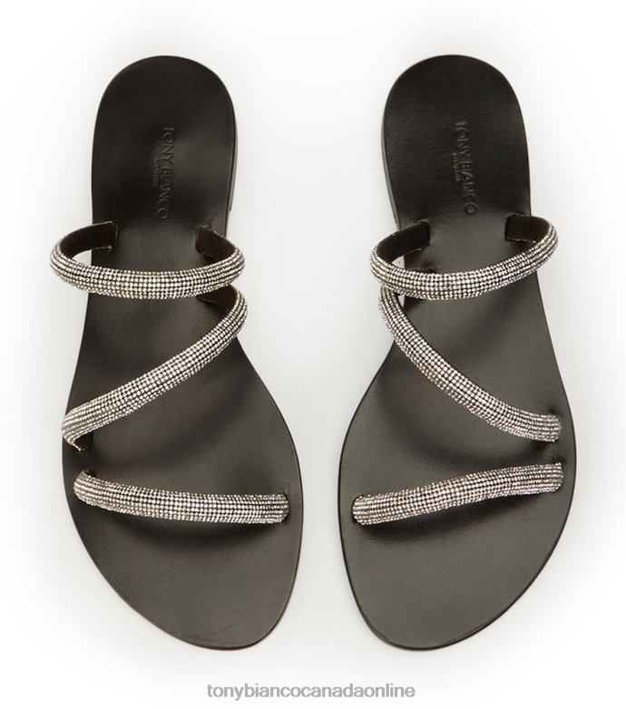 Sandals| Tony Bianco Women Fusion Flats H0FJ664 Crystal/Black Suede