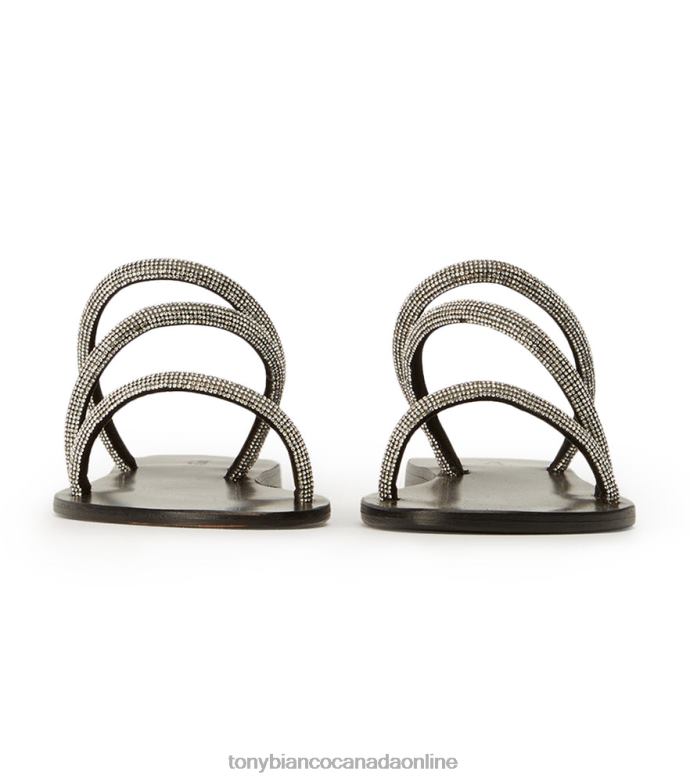 Sandals| Tony Bianco Women Fusion Flats H0FJ664 Crystal/Black Suede