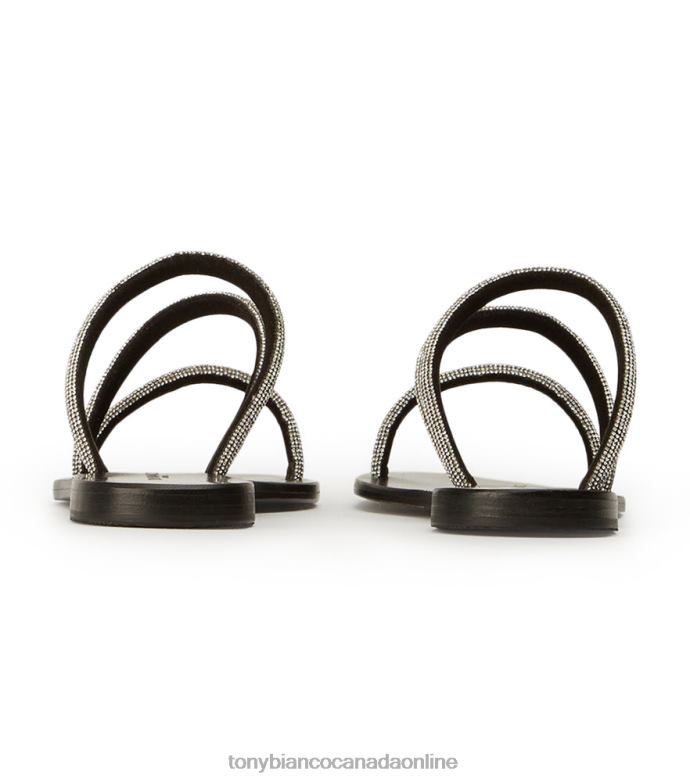 Sandals| Tony Bianco Women Fusion Flats H0FJ664 Crystal/Black Suede