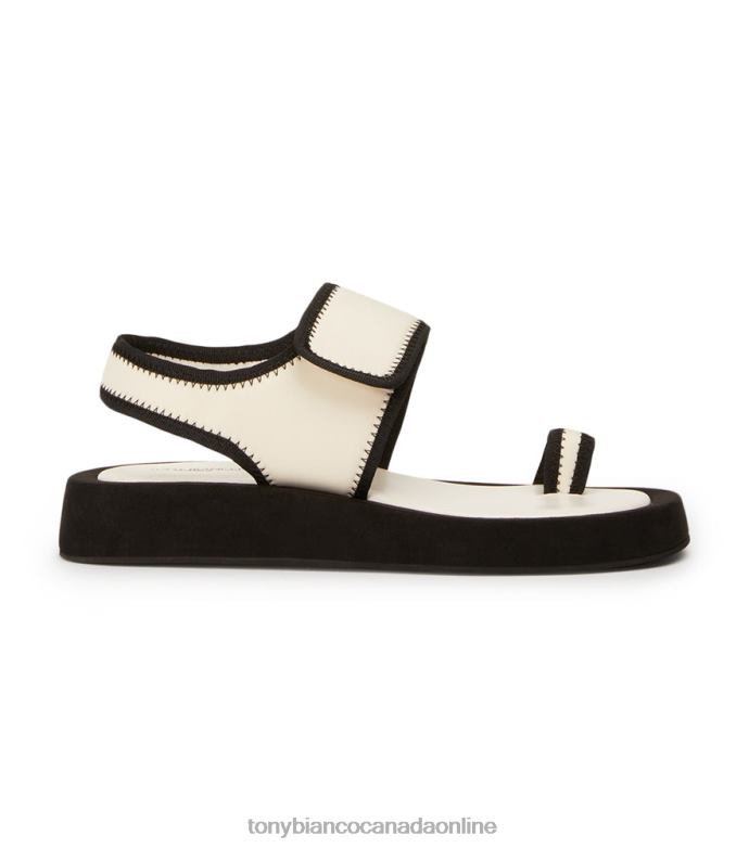 Sandals| Tony Bianco Women Iso Sandals H0FJ650 White/Black Neoprene