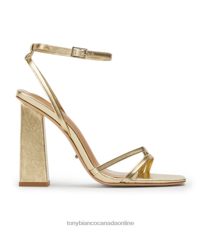 Block Heels| Tony Bianco Women Nix Heels H0FJ221 Gold Nappa Metallic