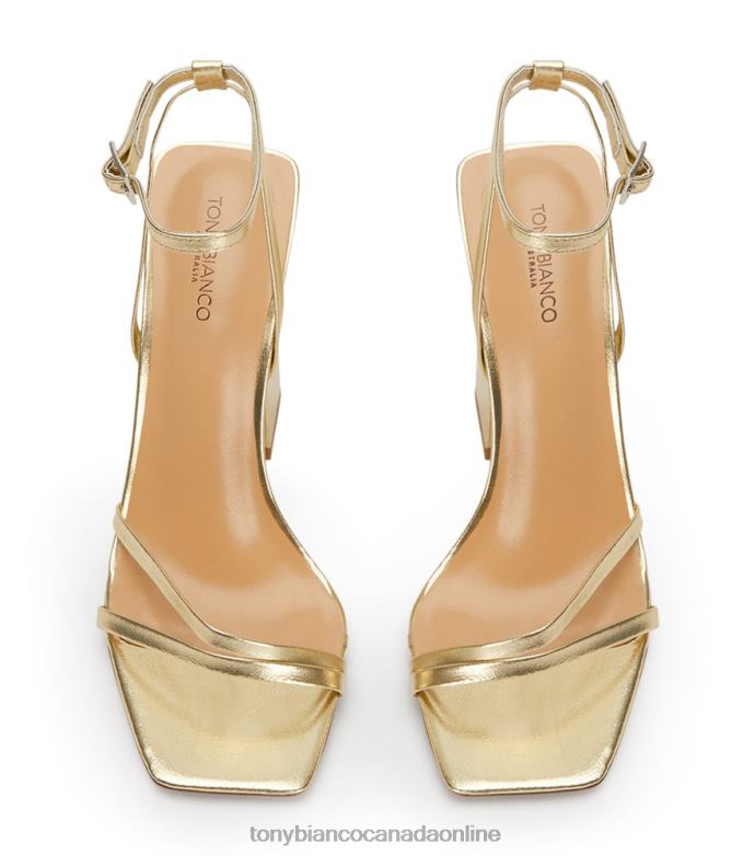 Block Heels| Tony Bianco Women Nix Heels H0FJ221 Gold Nappa Metallic