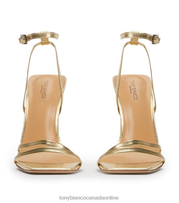 Block Heels| Tony Bianco Women Nix Heels H0FJ221 Gold Nappa Metallic
