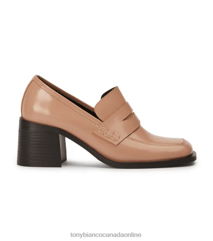 Heeled Loafers| Tony Bianco Women Lomax Casual Shoes H0FJ359 Latte Hi Shine