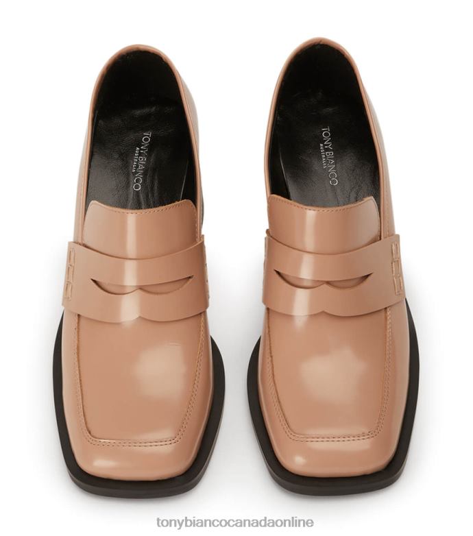 Heeled Loafers| Tony Bianco Women Lomax Casual Shoes H0FJ359 Latte Hi Shine