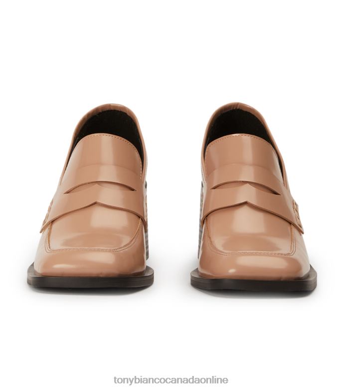 Heeled Loafers| Tony Bianco Women Lomax Casual Shoes H0FJ359 Latte Hi Shine