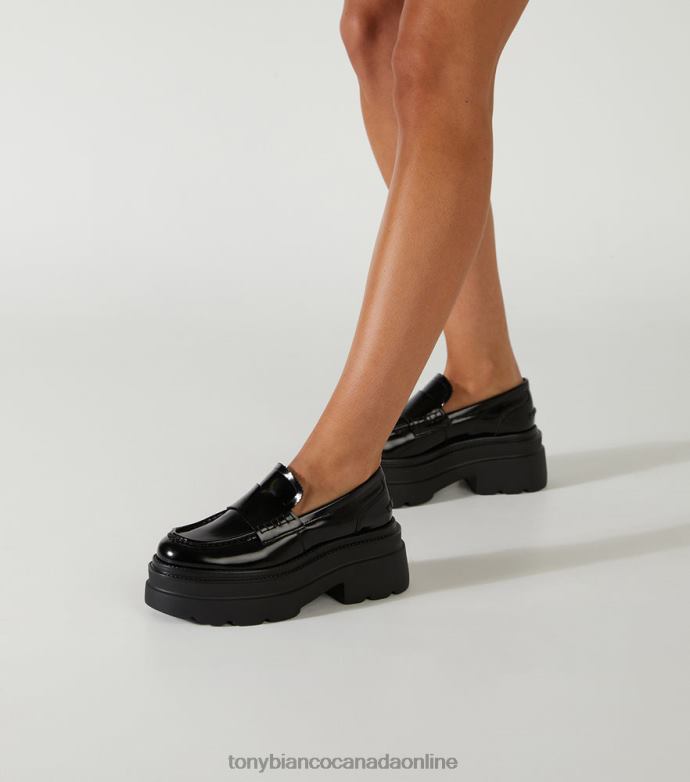 Heeled Loafers| Tony Bianco Women Zomp Casual Shoes H0FJ363 Black Hi Shine