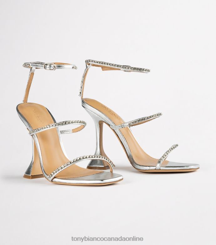 Bling Heels| Tony Bianco Women Shy Heels H0FJ302 Silver Nappa Metallic