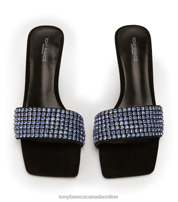 Low Heels| Tony Bianco Women Amos Heels H0FJ291 Blue Crystal/Black Suede