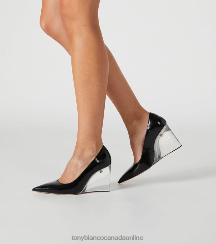 Court Shoes| Tony Bianco Women Dolly Heels H0FJ335 Black Hi Shine/Clear